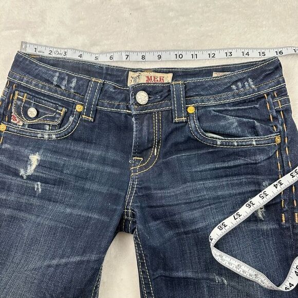 Mek Denim Women's Size 28x34 New York Bootcut Jeans Studded Flap Pockets - Picture 10 of 13